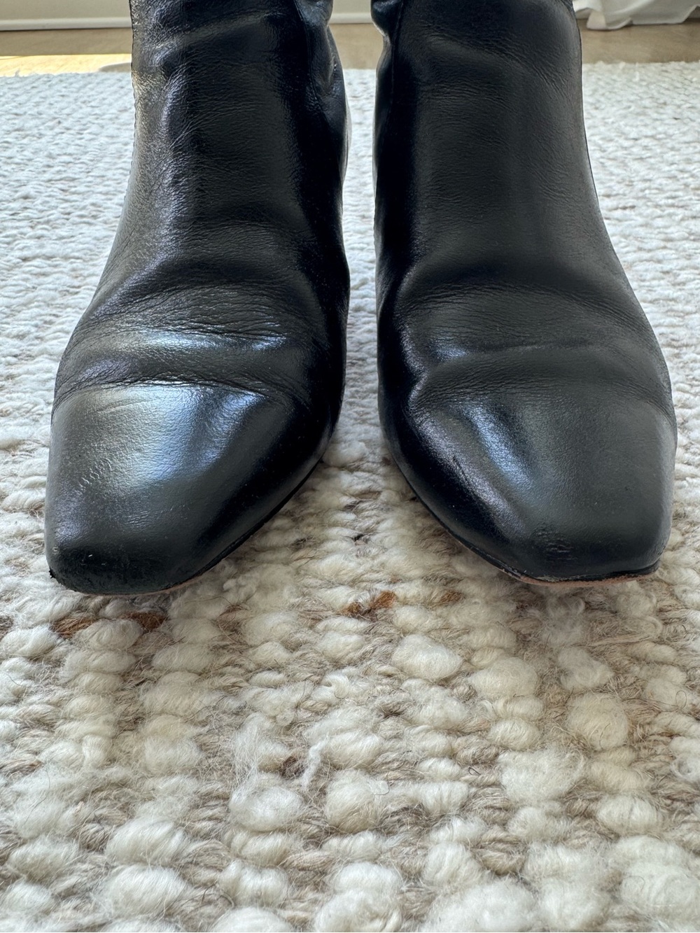 Madewell The Dimes Kitten Heel Ankle Boot Black Crinkle Leather Size 8 - Picture 4 of 13